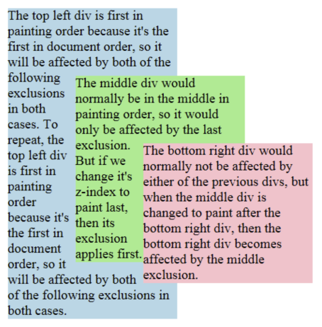 Example rendering of default exclusion ordering.